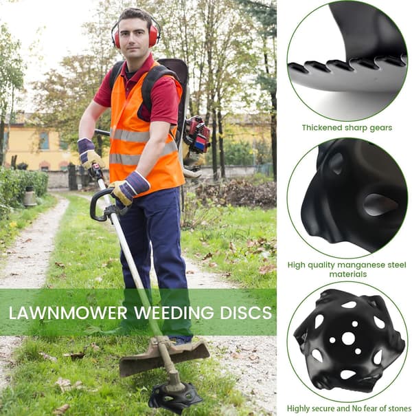 Kompatibelt Weed Eater-hode Darryy gresstrimmerhode universelt trimmerhode stålukeblad 254 x 235 mm trimmerhode for krattkutter
