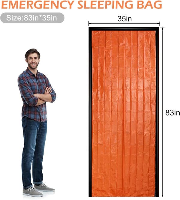 4-pack nödsovsäckar - Vattentät termisk överlevnadsfilt 215x90cm - Lätt Bivy-säck för camping vandring utomhusöverlevnad