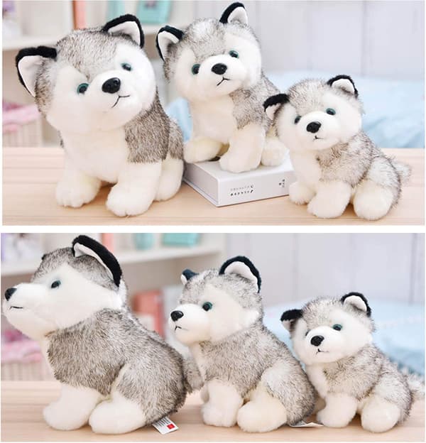 10\" Husky Hunde Plysstofdyr Fyldte Dyr Hvalp Dukke Simulation Hund Pynt Blød