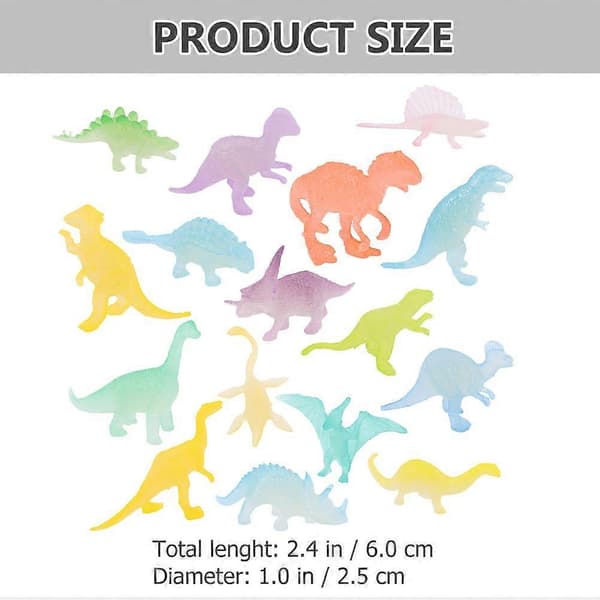 16 stk. Små lysende dinosaurlegetøj, der lyser i mørke, dinosaurmodel, legetøjsgave til børn