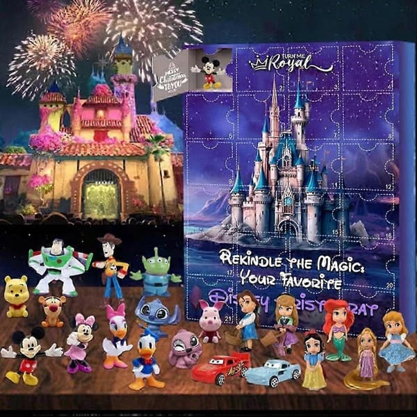 Julekalender - 24 Nedtælling Disney Søde Mickey Ornamenter, Mickey Mouse Håndlavet Blind Box Dukkedekoration Disney E