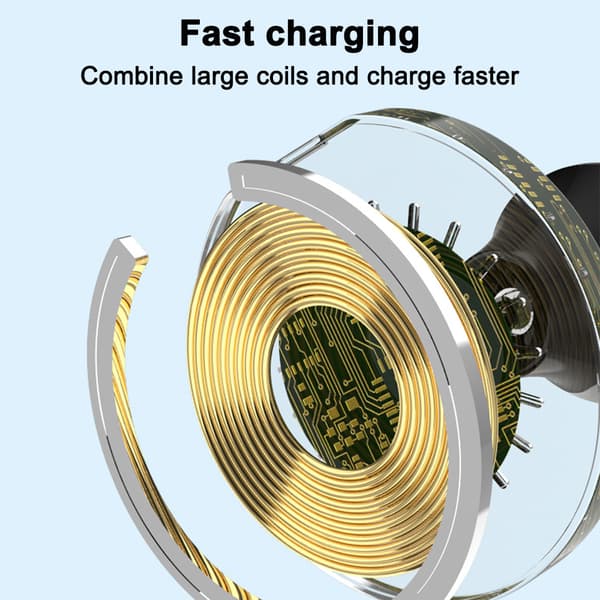 F12-B Vit Luftutlopp Magnetisk Trådlös Laddningshållare - USB-gränssnitt Laddningskabel