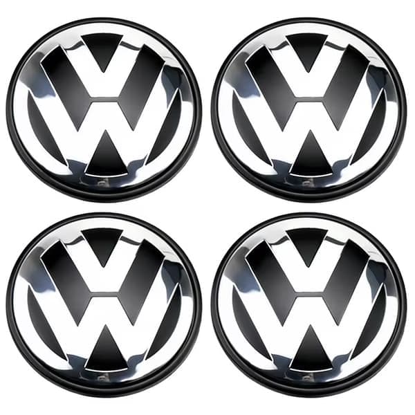 4-Pakning Volkswagen Senterkopper – Navkapsel Emblem
