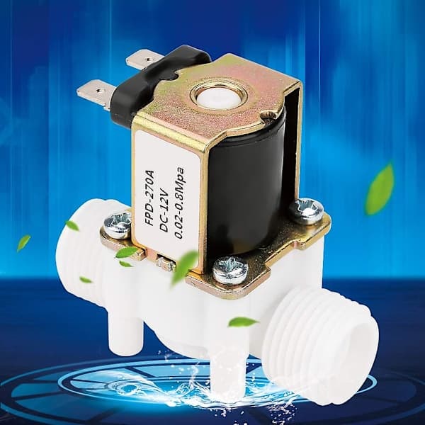DC12V Normalt Stängd Vattenmagnetventil G1/2 Tum Plast Elektrisk Magnetventil Distributör