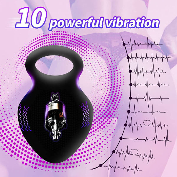 Vibrerande ring med 10 program, sexleksak för män och kvinnor, par, klitorisstimulator, klitoris