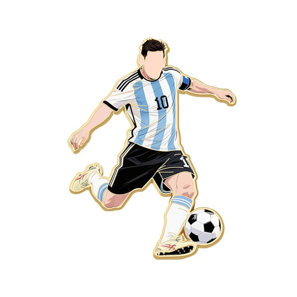 Fotbollsstjärna Metallnålsmärke, Zinklegeringsbrosch för Väskor och Kläder, 8 Spelardesigner Messi