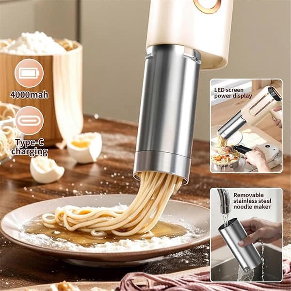 Kädessä pidettävä sähköinen nuudelikone 5-in-1 johdoton nuudelikone