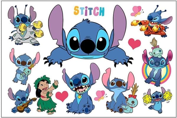 Lilo och Stitch Väggdekaler Barn Tecknad Väggkonst Stitch Vägg