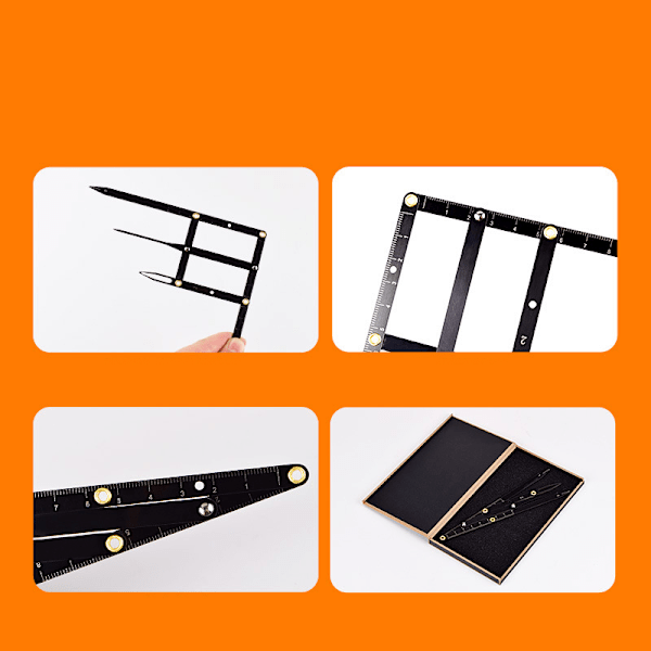 Øjenbryn Gyldent Snit Skydelære Præcis Placering Foldbar Rustfrit Stål Øjenbryn Måleværktøj Sort Øjenbryn Gyldent Snit Skydelære
