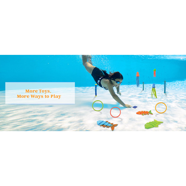 30 st Dykleksaker för Pool för Barn Set med Förvaringsväska Poolspel Sommar Simning Vatten Fiskleksaker