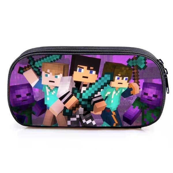 Minecraft-spel, pennfodral med stor kapacitet för studenter, brevpappersväska, vildmarkspennfodral pencil case Section 40
