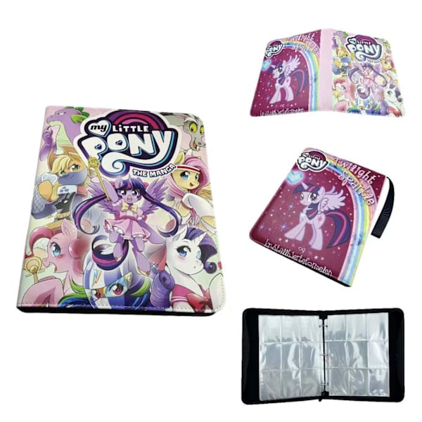 Kortalbum opbevaringsalbum højværdi løsbladet samlingsalbum samlingsalbum kortlomme inderside ins 9 grids, 50 pages, 900 card slots 5 pictures of my little pony