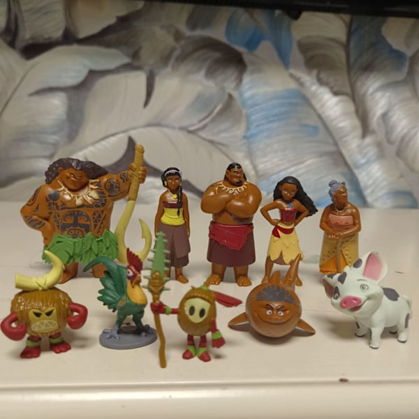 10-pack Tecknad Moana Prinsessa Legend Vaiana Maui Hövding Tui Tala Heihei Pua Actionfigurer Dekorationsleksaker För Barn Födelsedagspresent[GL]