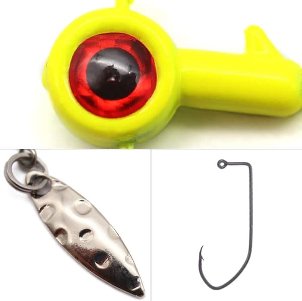 Crappie-Jigs-Kit 30-pakning Panfish Fiskejigger Blyhodejigger Krok
