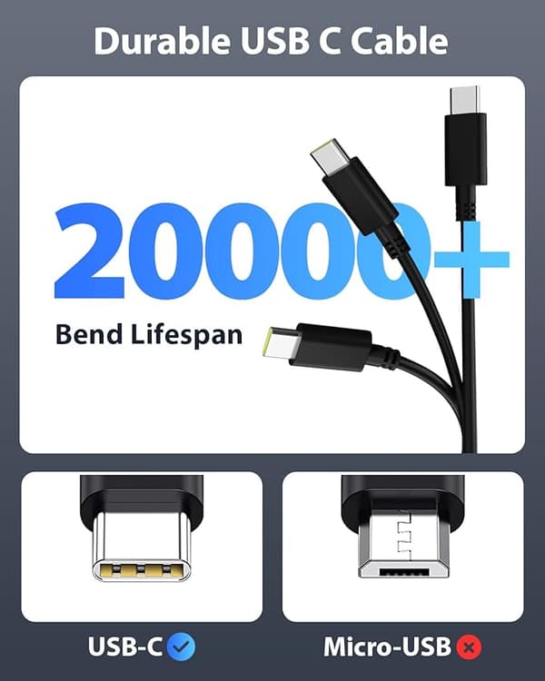 65W USB C Laptop Lader (1.8m) for Lenovo Thinkpad ASUS Zenbook