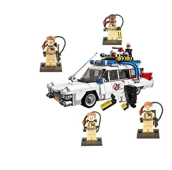 I lager MOC Kompatibel 21108 Ghostbusters Ecto-1 Filmbil Byggstenar DIY Leksaker Montering Modell för Barn Pojkar Flickor Presenter