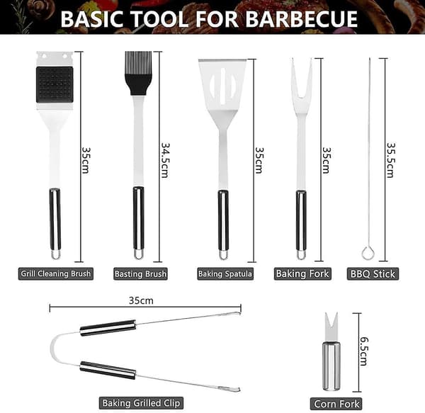 20 osaa Grillaustyökalusarja, BBQ-työkalusarja, grillivälineet