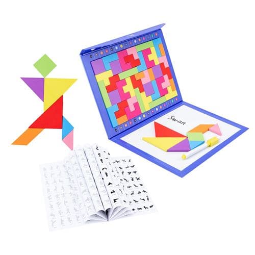 Multifunktionell Tangram Magnetisk Tetris Magnetiskt Pussel -