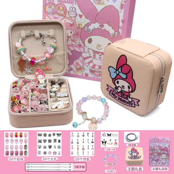 Armbåndssæt til børn med perler, DIY-kreativt sæt til piger, idé til fødselsdagsgave Basic Kuromi 36-piece set