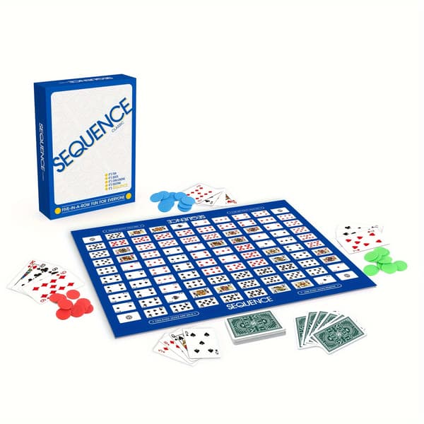 Sequence klassisk brætspil (ny version), engelsk/spansk/portugisisk/arabisk Blue