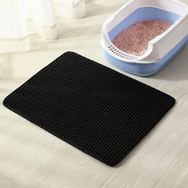 Cat Litter Mat for Litter Box, Multiple Sizes, Non-Slip, Easy to Clean black 60*45