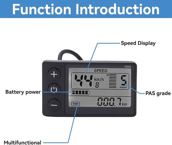 Kommunikasjonsprotokoll Elektrisk Sykkelcomputer LCD-skjerm Vanntett GPS Sykkelcomputer Speedometer og Odometer 24V 36V 48V Kontrollpanel
