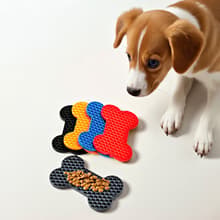 Slow Feeder Måtte til Hunde 4-Pak Lick Måtte til Kæledyrsfoder Yoghurt Pleje Træning Angstlindring Anti-Glubskål