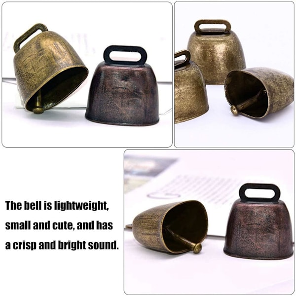 Metallinen lehmänkello kuparikelloja, paimenkello lehmänkello maatilan kello, maatalouden työpöytätarvikkeet koriste DIY-askarteluun. Vihreä/pronssinpunainen