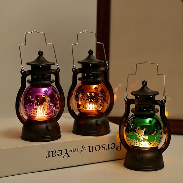 Retro LED Yövalo Sähkölamppu Halloween-Koriste Oranssi orange 8*15.5cm