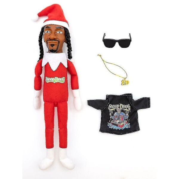 Snoop On A Stoop Jultomte Docka Svart Tomte Docka 118 Tum Handgjord Hip Hop Docka Plysch Leksaker Presenter För Hem Trädgård Halloween  (FMY) Dog red