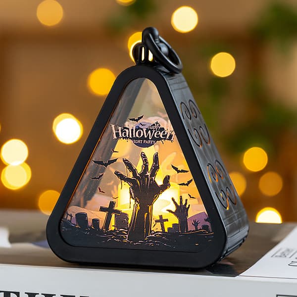 Halloween Græskar Lygte Dekorationssæt – Bærbare LED Lysende Festrekvisitter med Flere Tema-Designs Witch