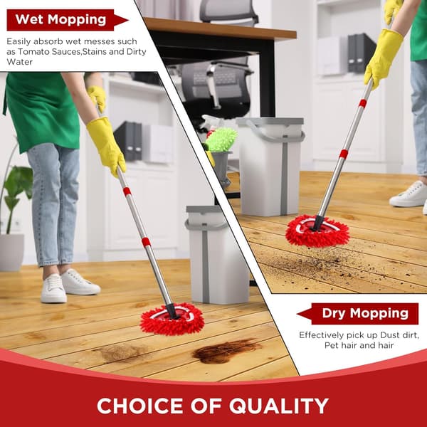 3-pakning moppehoder erstatning kompatibel med O-Cedar Easy Wring 1-tank system gjenbrukbar spinmopp utskiftbart hode vaskbare chenille-påfyll