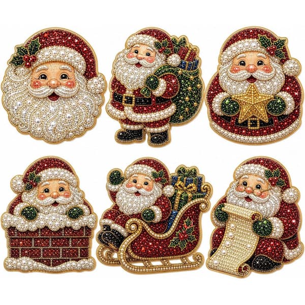 Halloween Pumpa Katt Spöke Pärla Diamant Kylskåpsmagnet Set DIY Pärl Kylskåpsmagneter 6-Piece Pack