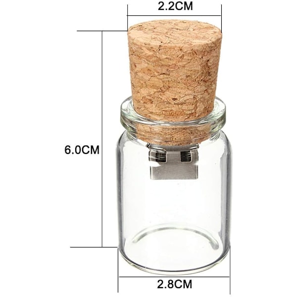 Flaske 32GB USB Flash Pen Drive Memory Stick Data Storage Transparent Glas Kork