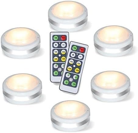 LED Puck Lights - Battery Operated with Remote Control (6-pack)