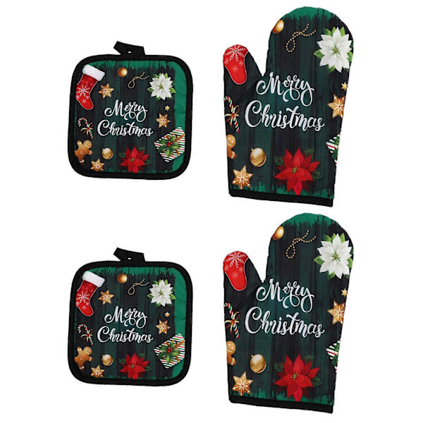 1 Set Jul Köksugn Värmebeständiga Handskar Kreativa Isolering Pads