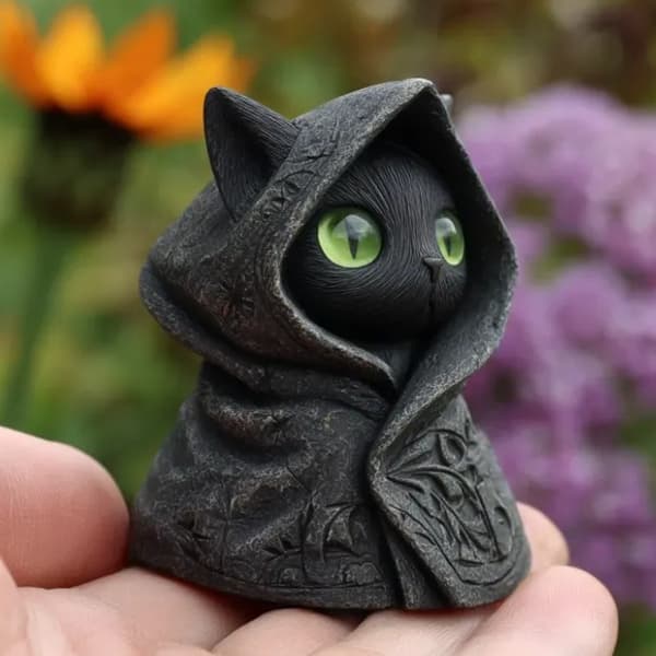Katte Statue Legetøj med Hætte