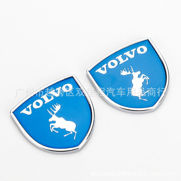 Sopii Volvo VOLVO Volvo S60 S90 XC60 XC90 -malleihin, muokattu suojakilpi auton logo autotarra takamerkki A pair of black and light blue