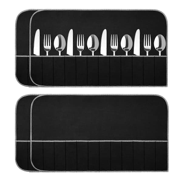 Silver Storage Bags Silver Storage Fabric Felt Cutlery Organizer Anti-Tarnish Silver Protective Pouches 4pcs