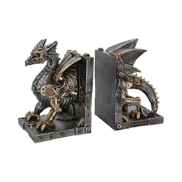 Dracus Machina Steampunk Drak Bokstöd 27cm