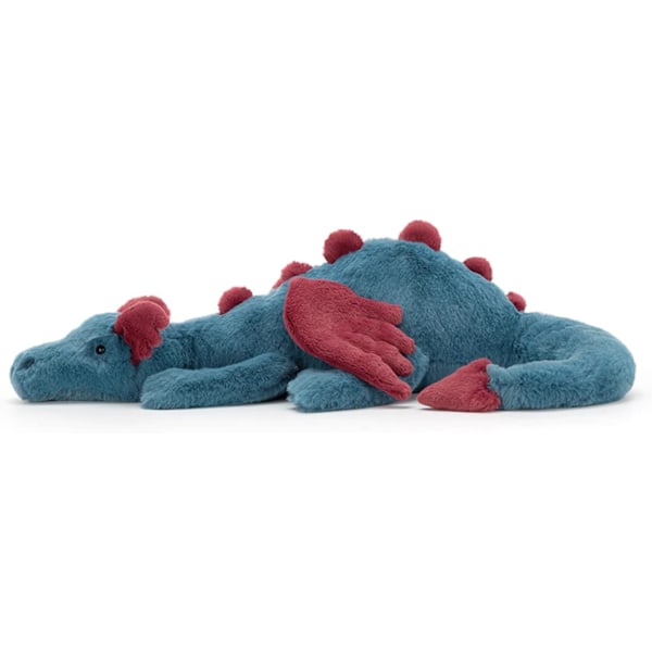 Jellycat Snödrake Gosedjur, Enorm 66 cm - Mytisk Plyschleksak - Klassisk Barngåva deep blue