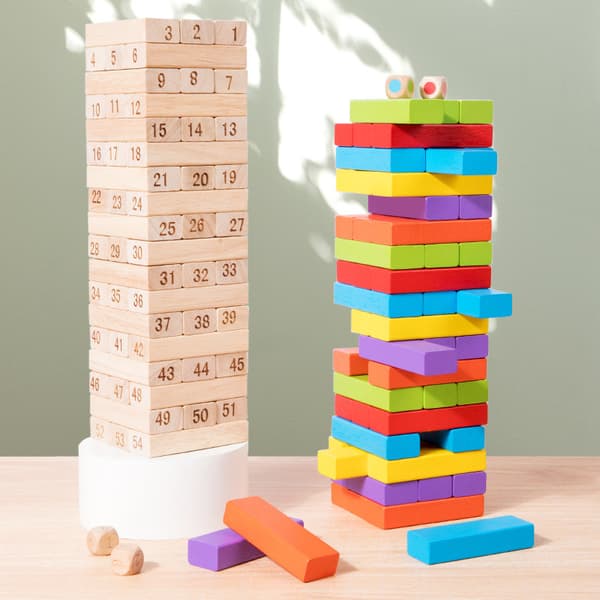 Jenga spil, et nummer stable brætspil for børn, byggeklodslegetøj og træ stable puslespil.
