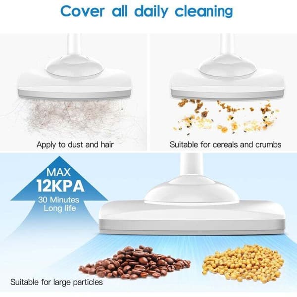 Cordless Vacuum Cleaner 12000Pa Bagless with LED Light 6000mAh Battery 30min Runtime for Home Hard Floors Carpets Pets