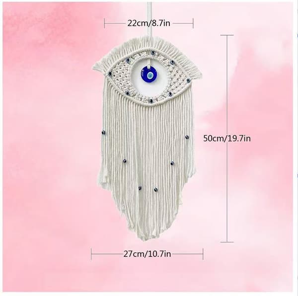 Håndvevd Spøkelse Bomullstau Hengende Dekor – Halloweenfest Boho Makramepynt Ghost 4