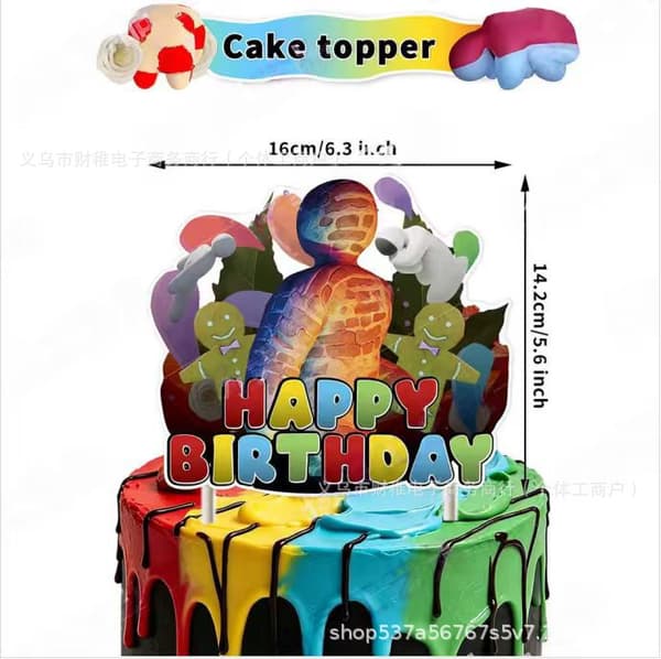 Meccha Chameleon Tema Bursdagsfest Dekorasjonssett, Girlander Kake Topper Ballonger D
