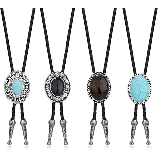 Bolo ties, herr och dam, handgjorda, cowboy, läderband, western, Native American, original, 101 cm