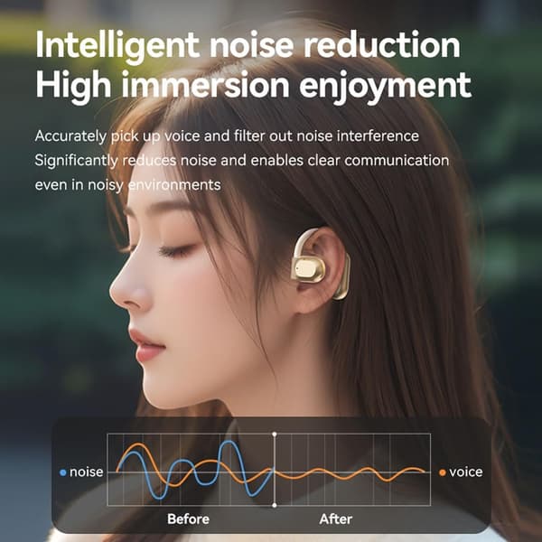 Trådløse ørepropper Bluetooth 5.3 med LED-display IPX5 Vanntett for sport Universell passform Beige