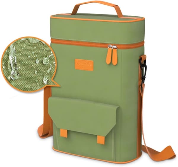 Premium Yerba Mate Kit Bärväska Dubbla Lager Vattentät 2 Vinflaskor Väskor Bärbar Väska för Resor Picknick Strand