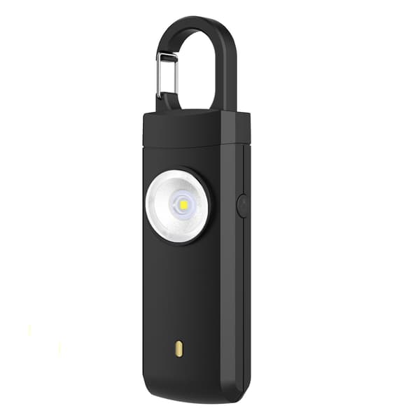 Personlig alarm for kvinner, oppladbar sikkerhetssirene med LED-lys, USB-lading, nøkkelring for eldre, barn og studenter