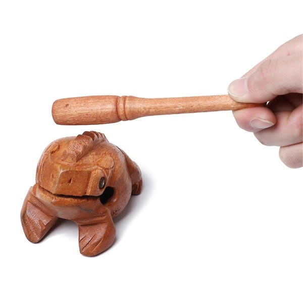 Snidd treskulptur frosk perkusjonsinstrument musikalsk lyd Wood Frog Tone Block leker